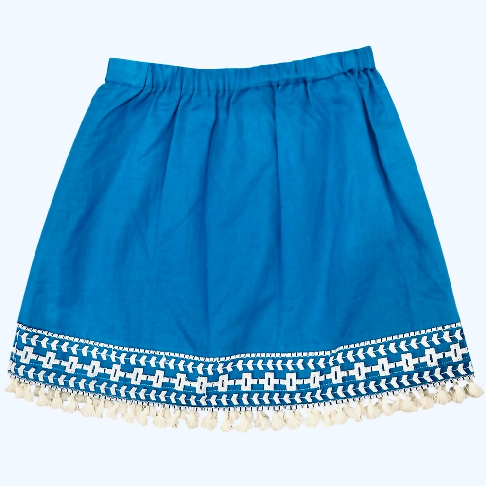 J.Crew Tassel Trim Linen Blend Skirt